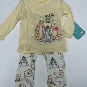Disney Yellow Baby Outfit with Pooh and Friends
